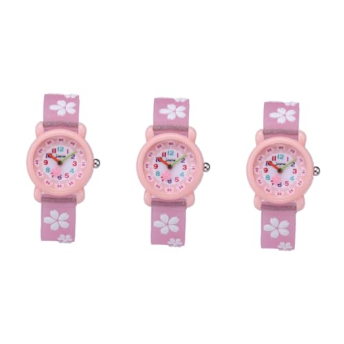 Holibanna 3St Quarzuhren Bezaubernde Uhren Mütze Frauen Kleinkind Armbanduhr Coole Uhren für Kinder uhrenarmbänder Sakura Kinderuhr für Kinder ansehen wasserdicht Anschauen Student von Holibanna