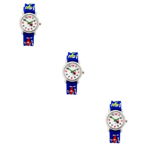 Holibanna 3st Kinderuhren Cartoon-Armbanduhr Cartoon-Uhren Mädchenuhren Im Alter Von 7-10 Jahren Digitale Armbanduhr Niedlichen Kinder Zeit Digitaluhren Für Kinder 3D Karikatur Flugzeug von Holibanna