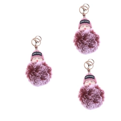 Holibanna 3St twocolors Two Colors Fluffy prrety Women cutermesserser kuschelig garnische weibler pluesch ziernieten Key Chain die bescherung Lovely männ schlafen Schlüsselanhänger Ornament von Holibanna