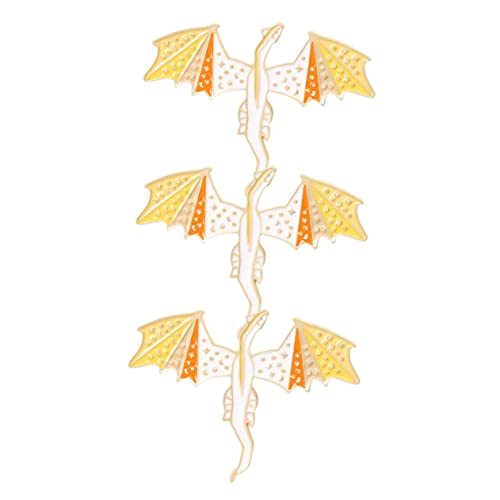 Holibanna 3stücke Dinosaurier-anstecknadel Emaille Brosche Metall Revers Pin Drachen-anstecknadel Für Kleider Taschen Schals Unisex Dekorative Hutnadel von Holibanna