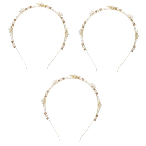 Holibanna 3St Haarband für Damen haar spangen klammern haare Hochzeitsdekoration Haarschmuck für die Hochzeit Braut Haarschmuck Hochzeit Braut Haarspange Strasssteine Perle Ausgabekarte von Holibanna