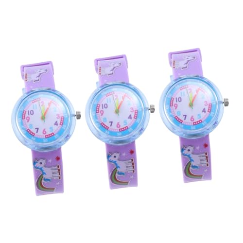 Holibanna 3st Kinderuhr Studenten Schauen Zu Sportuhr Kinder Kreative Quarzuhr Kinderarmbanduhr Cartoon-Uhr Uhren Für Kinder Violett Kunststoff-PVC Quarzuhren Wenig Frisch von Holibanna