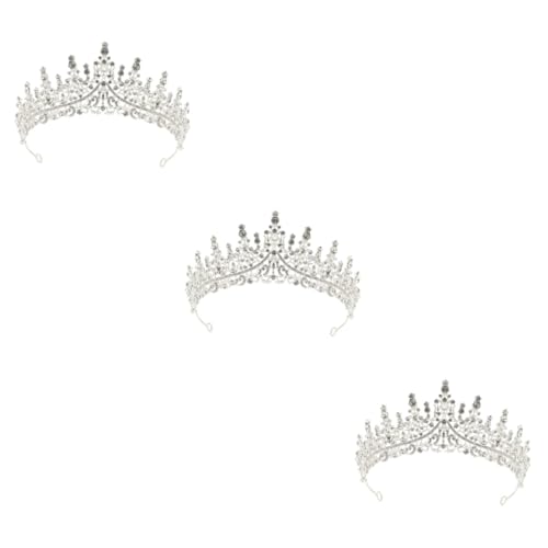 Holibanna 3st Krone Mädchenkleidung Accessoires Für Mädchen Vintage-kleidung Halloweenkostüm Kopfschmuck Für Bankette Outfits Für Mädchen Tiara Strasssteine Zink Legierung Braut Bar Mizwa von Holibanna