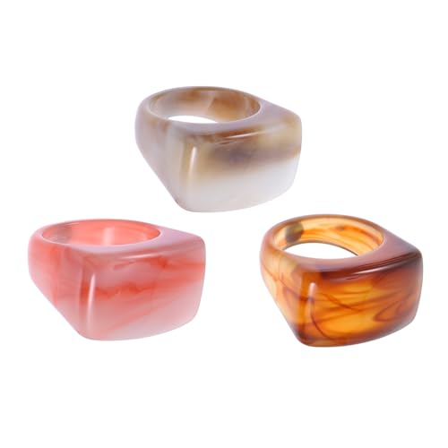 Holibanna Damenringe 3St Ring Geschenke für Mädchen dekorativ Geschenk für Mädchen Frauen Mädchen klingelt Japanisch und Koreanisch Schmuck einstellen schmücken Fräulein Acryl von Holibanna