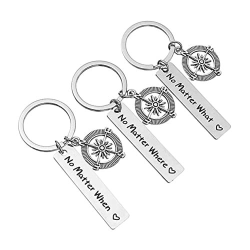 Holibanna 3er Satz Kreative Kompass-schlüsselanhänger Mit Text Langlebiger Taschenanhänger Für Freunde Und Paare von Holibanna