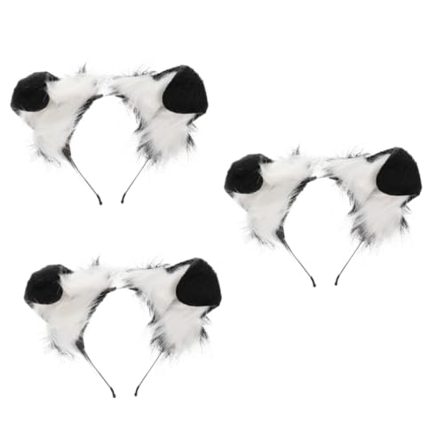 Holibanna 3st Stirnband Mit Hundeohren Hunde-cosplay-stirnband Mädchenkostüme Halloween-kleidung Mädchen Kleider Katzenohr Spitzenstirnband Cosplay-kostüme Empfindlich Plüsch Haarschmuck von Holibanna