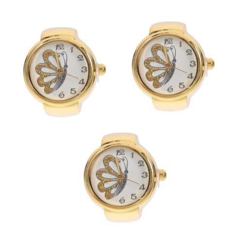 Holibanna 3stücke Fingeruhr Damen Uhr Im Verstellbare Ringuhr Aus Hochwertigem Alloy Leicht Tragbar Für Täglichen Gebrauch Perfektes Für Familie Und Freunde von Holibanna