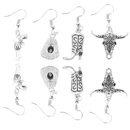 Holibanna 4 Paare Cowgirl Boot und Hut Ohrringe Damen Boho Hängend Modisch Schmuck für Frauen Western Stil von Holibanna
