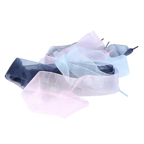 Holibanna 4 Paare Damen Schnürsenkel aus Breitem Satinband Lange Weiche und Strapazierfähige Schnürbänder für Freizeitschuhe Sportschuhe und Flache Damenschuhe Modische Schuhaccessoires in von Holibanna