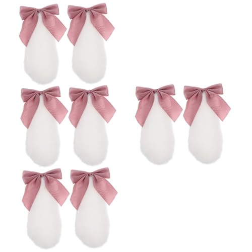 Holibanna 4 Paare Hasenohr Haarspange Flauschige Kopfbedeckung Für Damen Hasenhaarspangen Bowknot Hängeohren Ostern Kopfbedeckung Hasen-ohrclips Haar Klammern Stoff Halloween Kind Einstellen von Holibanna