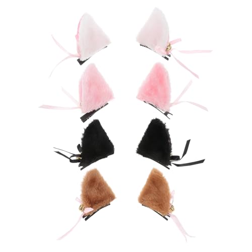 Holibanna 4 Paare Katzenohren Haarklammern mit Glocke Halloween Cosplay Haarspangen in und Niedliche Katzenohren Haarschmuck für Damen Faschingskostüme und Partydekoration von Holibanna