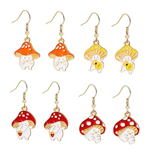 Holibanna 4paare Cartoon Pilz Ohrringe Für Frauen Entzückende Cartoon Ohrhänger Detailverliebt Aus Legierungsmaterial Passend Für Mädchen Teenager Schönes Geschenk von Holibanna