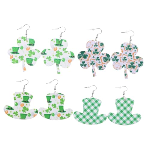 Holibanna 4 Paare Ohrstecker Damen Shamrock Design Ohrringe Keltisch Modisch für Party Alltag Geeignet Leichte Hautfreundliche Fashion Jewelry Accessories von Holibanna