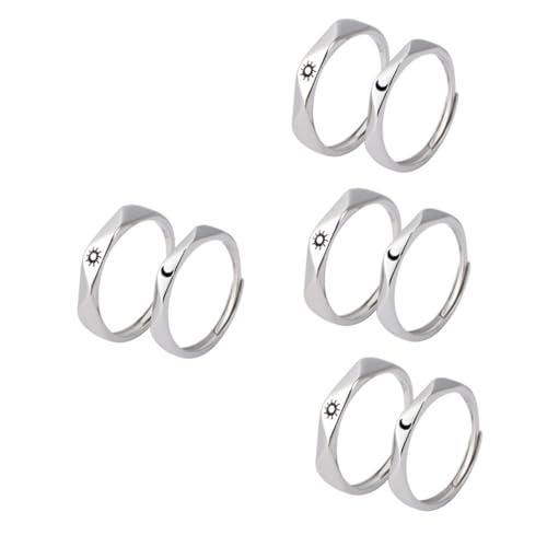 Holibanna 4 Paare Sonne-Mond-Ring personalisierte ringe geschenke für den jahrestag Hochzeit Fingerringe Versprechensringe für Paare Verlobungsringe für Paare Verlobungsringe für Männer von Holibanna