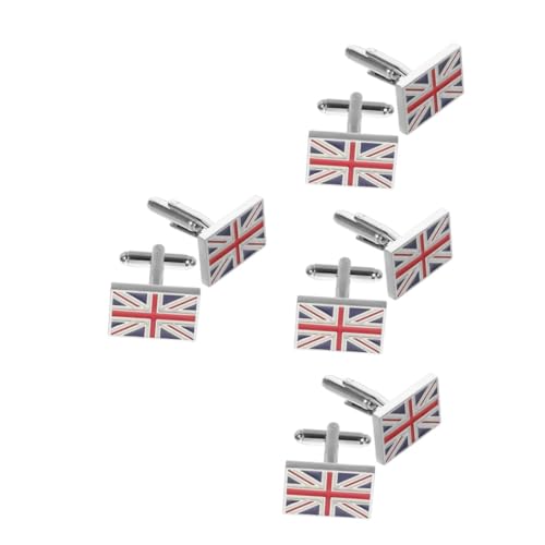 Holibanna 4 Paare Union Jack-Manschettenknöpfe zum Schweißen Schweißklemme Erdungsklemme Retro -Stift -Tipp UK Flag Manschettenknöpfe Britische Flagge Cufflinks Messing von Holibanna