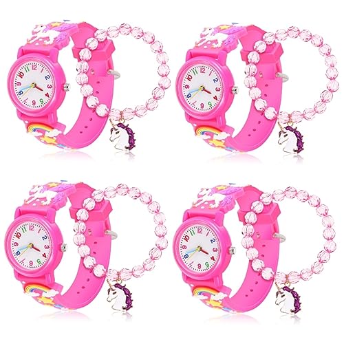 Holibanna 4 Sätze Anschauen Suite für Jungen Mädchen sehen Cartoon-Einhorn-Uhr Armbänder Armbänder Digitaluhr Perlenarmband Kinder Armbanduhr Mode einstellen Schmuck Armband: Kunststoff von Holibanna