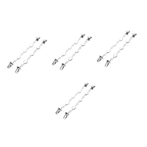 Holibanna 4 Sätze Kristallclip Kette Perlen-pullover-clips Haar Strass Schnallen Cardigan-clip Mit Strass Herrengürtel Retro-cardigan-clip Pulloverkragenclips Schal Kleidung Silver Legierung von Holibanna