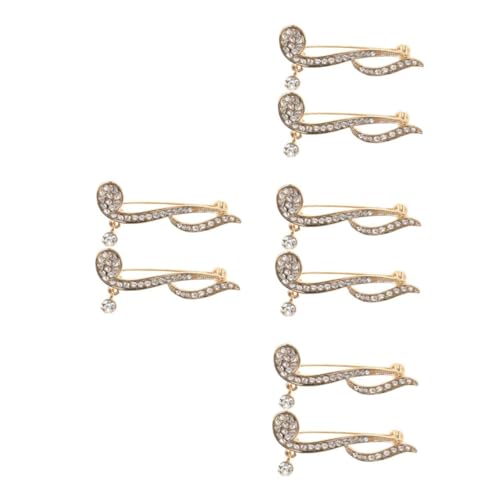 Holibanna 4 Sätze Musiknotenbrosche Damen Brosche Musikalisches Notensymbol Hemd-accessoire Accessoire-mode Vintage Brosche Musiknoten-schmuck Strass-brosche Zinklegierung Golden 2 Stück * 4 von Holibanna