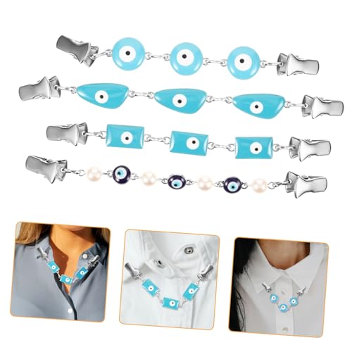 Holibanna 4 Stck. Teiliges Metall Schalclips mit Evil Eye Design Strickjacken und Pulloverclips Vielseitige Kleidungsaccessoires für Damen Einfach zu Befestigen Langlebig und Modisch von Holibanna