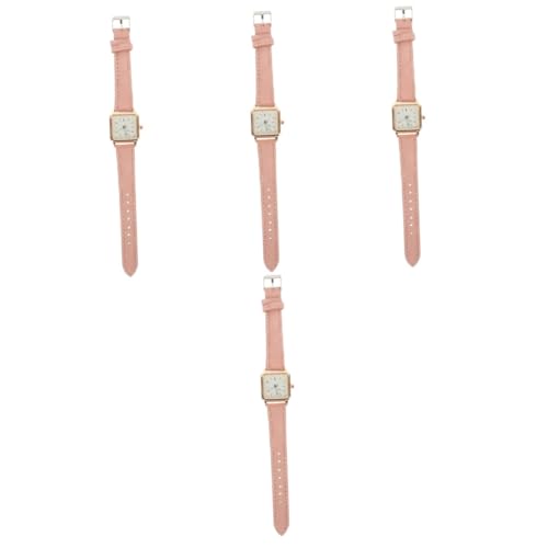 Holibanna 4-teiliges Roségold-Armbanduhr Für Damen Modische Freizeituhr Verstellbarer Gürtel Noctilucence-Design von Holibanna