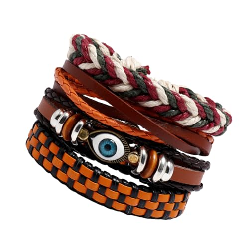 Holibanna 4 Stück Bohemia Stil Armband Teiliges Geflochtenes Wickelarmband Modisches Handgelenkband für Damen und Herren Stilvolles DIY Schmuckset für Besondere Anlässe und Alltag von Holibanna
