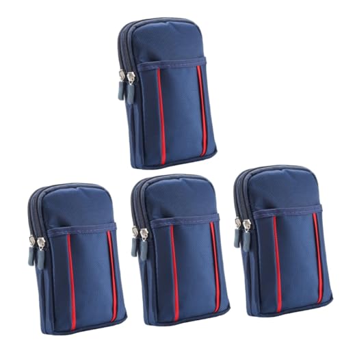 Holibanna 4 Stück Denim-Tasche gürteltasche Mobile Männer Telefon Brieftasche Geldbörsen tragbare Handytasche Handy-Aufbewahrungstasche Doppelter Reißverschluss Container Reisen von Holibanna