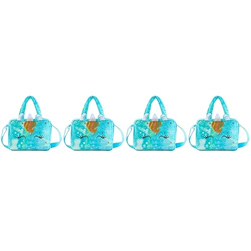 Holibanna 4 Stück Einhorn einzelne Hand schöne Umhängetasche Einhorn-Plüschtasche Kinder Geldbörse Geldbörsen Plüsch-Einhorn-Umhängetasche Kinder-Cartoon-Tasche kleine Prinzessin Tragetasche von Holibanna