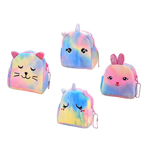 Holibanna 4stücke Einhorn-förmige Tasche Aus Plüsch Wechseltasche Mit Münzaufbewahrungstasche Wechselaufbewahrungstasche Geldbörse Für Persönliche Gegenstände von Holibanna