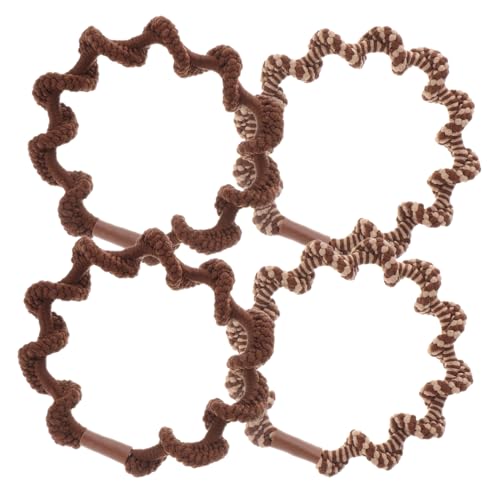 Holibanna 4stücke Elastische Haarbänder Für Mädchen Haargummis Gedrehte Haarbänder Boho-ohrgummis Pferdeschwanzhalter Haargummi-armbänder Elastische Haar-accessoires von Holibanna