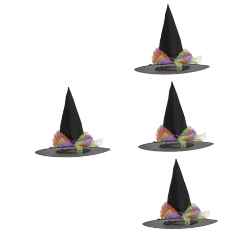 Holibanna 4 Halloween-Hexenhut kinder hexenhut halloween zubehör damen böser Hexenhut Halloween-Foto-Requisiten Vintage-Kleidung geschenke karneval hexenhut Hexenhüte für Frauen bilden von Holibanna