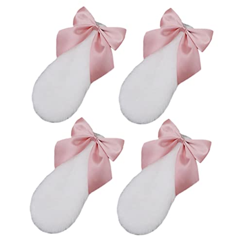 Holibanna 4 Stück Hasenohr Haarspange Hasenohren Schleifenstifte Häschen-plüsch-kopfbedeckung Schlappohren Bowknot Haarnadel Hasenkostüm Mädchen Haarspangen Lolita Kleidung Eisen von Holibanna