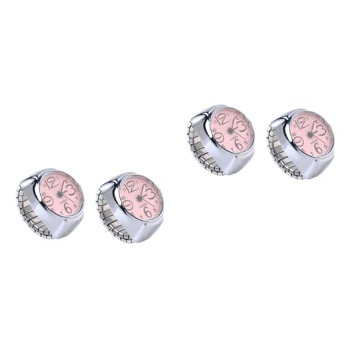 Holibanna 4 Stück Herren Fingerring Paargeschenke Uhr Mit Rundem Ringuhr. Betrachten Flip-Uhr Uhren Für Mini Ringuhr Für Damen Mädchenringe Anschauen Elastischer Fräulein von Holibanna