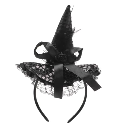 Holibanna 4 Stück Hexen Hut Haarband Halloween-cosplay-stirnband Halloween Verkleiden Sich Stirnband Halloween-hut-stirnbänder Hutband Polyester Fräulein Frauenkleidung Abschlussball von Holibanna