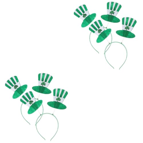 Holibanna 4 Stück Klee Kopfschmuck Irische Kostüme Für Frauen Kleeblatt-hut-stirnbänder Grünes Zylinder-stirnband St. Patricks Day Stirnband Top-hat-stirnband Kleidung Bilden Plastik Kind von Holibanna