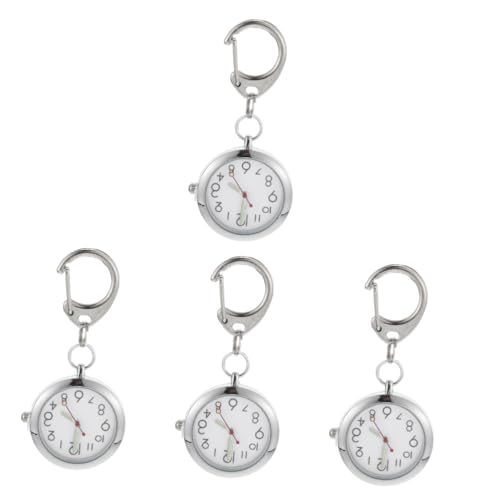 Holibanna 4 Stück Krankenschwester Uhr Damen-Wäschenadeluhr Sportrucksack Uhrengehäuse für Herren Rucksäcke für Mädchen Nacht leuchtende Taschenuhr Clip-on-Uhr Mini Schlüsselanhänger Knopf von Holibanna