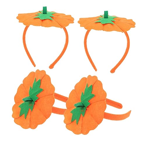 Holibanna 4 Stück Kürbis Stirnband Kürbis Kostüm Stirnband Gefälschter Kürbis-kopfschmuck Orangefarbene Kopfbedeckung Halloween-kostüm-haarband Halloween-kostüm Für Cosplay Kind Geist Vlies von Holibanna