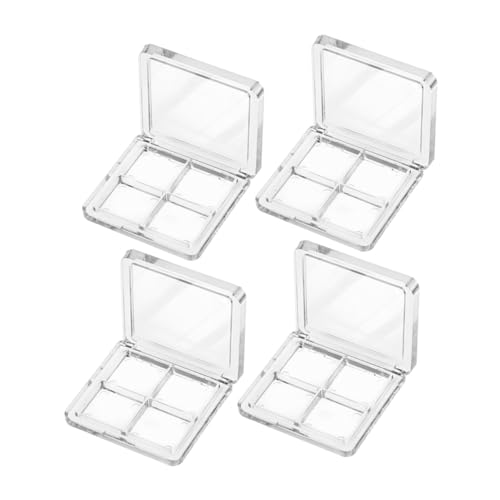 Holibanna 4stücke Teiliges Leeres Lidschatten-palette Transparente Makeup Box Für Blush Augen-make-up Und Kosmetik Nachfüllbare Aufbewahrung Für Unterwegs von Holibanna