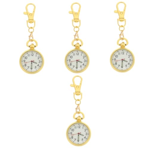 Holibanna 4 Stück Krankenschwester Uhr Arzt Anstecknadel Uhr leuchtende Taschenuhr Pflegeuhr Damenuhren Schlüsselanhänger Taschenuhr Clip-on-Uhr Schnalle Brustuhr Anschauen Rostfreier Stahl von Holibanna