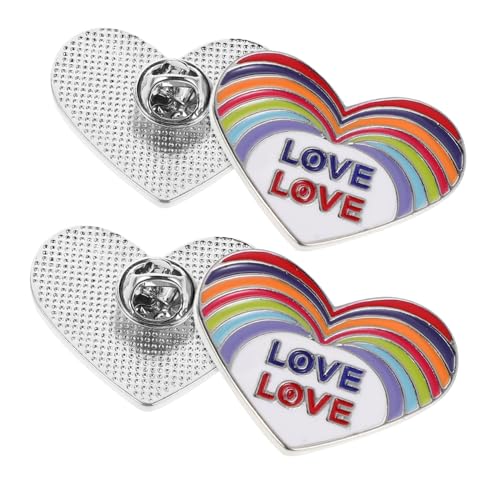 Holibanna 4 Stück Liebesbrosche Rucksack Pins Rucksack Pin Kleidungsabzeichen Partykleid Broschen Abzeichen Herz Regenbogen Brosche Gay Pride Badge Lgbt von Holibanna