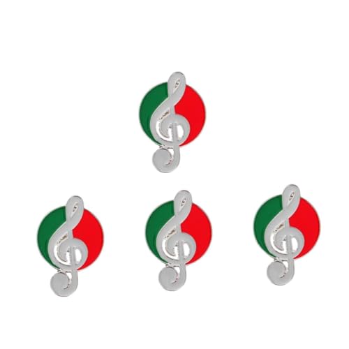 Holibanna 4 Stück Musiknotenbrosche Lapel Pin Brosche Musiknoten Brosche Instrumenten Brosche Schmuck Brosche Jacke Brosche Gitarrennadeln Musikstifte Geisterspiel-Gitarrenbrosche Legierung von Holibanna