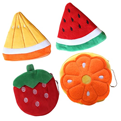 Holibanna 4stücke Geldbörse in Fruchtform Wechselbeutel Plüsch Cartoon Geldbeutel Kartenetui Für Damen Und Mädchen Mit Reißverschluss Für Münzen Bargeld Karten Schlüssel Und Kleine von Holibanna