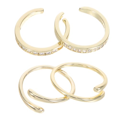 Holibanna 4 Stück Offene Verstellbare Zehenringe für Frauen mit Funkelnden Kristallen Leichter Boho Fußschmuck für Sommer Strandurlaub Modische Offene Cuff Knöchelringe Angenehm zu Tragen von Holibanna