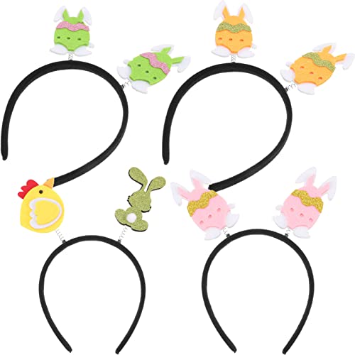 Holibanna 4stücke Teiliges -themen Haarband Mit Cartoon-muster Bunte Eier Und Hasenohren Für Festlichkeiten Kostümpartys Und Feiertagsdekoration von Holibanna