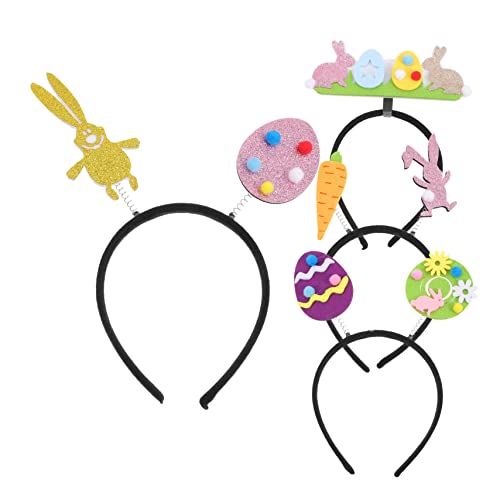 Holibanna 4 Stück Ostergläser Hase Gastgeschenke Kompaktes Kostüm-haarband Ostern Kopfbedeckung Dekoratives Stirnband Cosplay-stirnband Tragbares Stirnband Schickes Haarband Metall von Holibanna