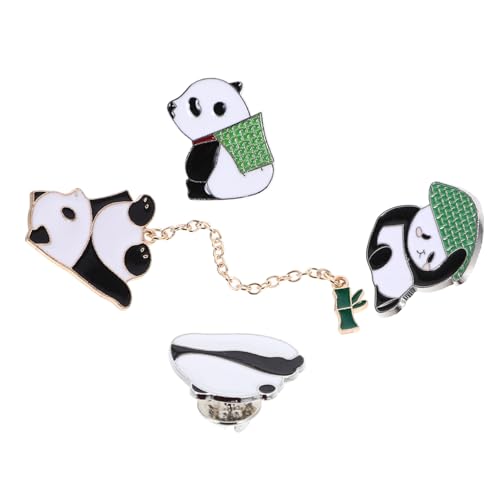 Holibanna Cartoon-Brosche 4 Stück Panda-Brosche im chinesischen Stil Rucksäcke für Mädchen dekorative Stifte kreative Brosche Broschen für Damen spielerisch Rucksack Schmuck Abzeichen von Holibanna