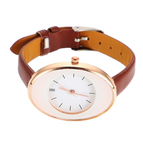 Holibanna 4 Stück Quarzuhr Für Damen Modische Armbanduhr Damen Armbanduhr Uhr Mit Lederarmband Für Frauen Uhren Quarz-Armbanduhr modeuhr Fräulein Mikrofaser-Leder Einfach Uhr von Holibanna