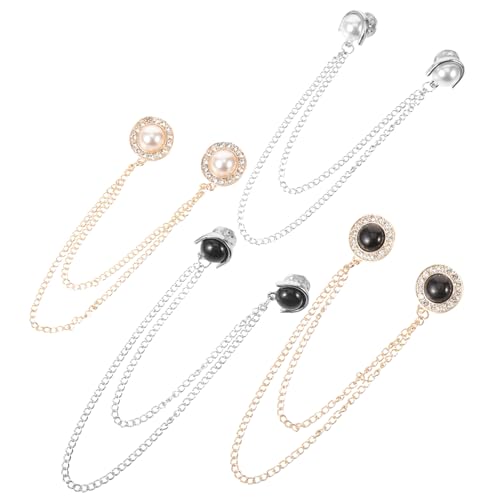 Holibanna 4 Stück Teiliges Anstecknadeln für Kleidung Broschen mit Kette Vielseitige Clips für Pullover Schals für Formelle Informelle Anlässe von Holibanna