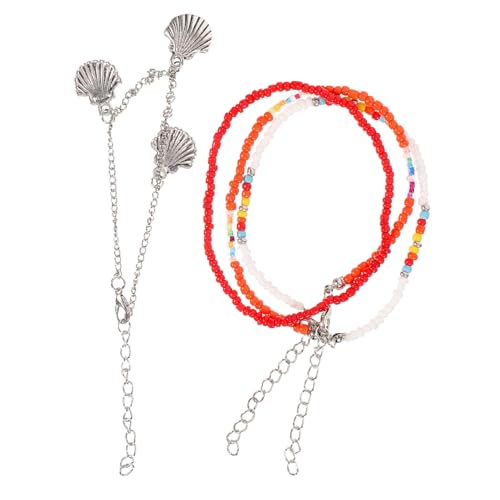 Holibanna 4 Stück Teiliges Damen Fußkettchen Set mit Verstellbarem Design Eleganten Anhängern für Teenager für Strandpartys und Anlässe von Holibanna