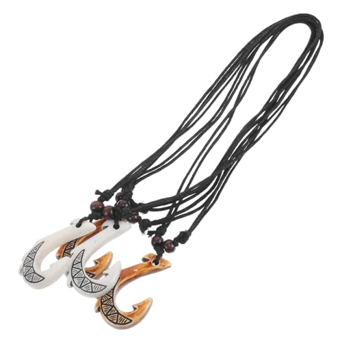 Holibanna 4stücke Kunstharz Halskette Mit Fischhaken-anhänger Ethno-design Leicht Und Praktisch Wild Und Modisch Als Reiseandenken Und Für Freunde Und Familie von Holibanna