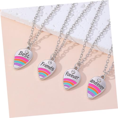 Holibanna 4 Stück Teiliges Freundschaftsketten Mädchen Langlebige Kreatives Regenbogen design Personalisierte Halsketten als Geschenk zu Abschluss Geburtstag und Feiertagen von Holibanna